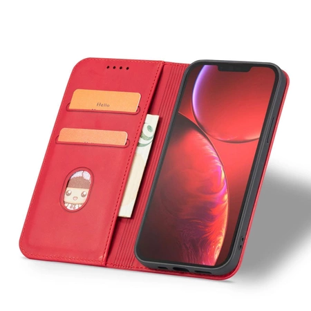 Magnet Fancy Case Hülle für iPhone 14 Plus Flip Cover Wallet Ständer rot