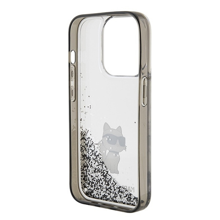 Karl Lagerfeld Liquid Glitter Choupette case for iPhone 15 Pro Max - transparent