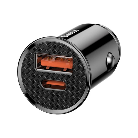 Baseus Circular PPS inteligentna ładowarka samochodowa z portami USB Quick Charge 4.0 QC 4.0 i USB-C PD 3.0 SCP czarny (CCALL-YS01)