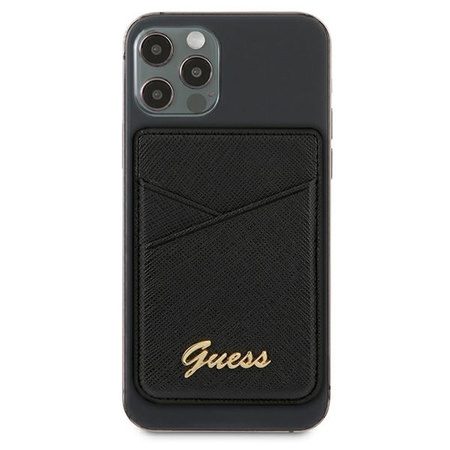 Guess Wallet Card Slot GUWMSSASLBK MagSafe Saffiano czarny/black