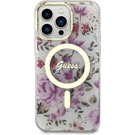 Guess GUHMP14XHCFWST iPhone 14 Pro Max 6.7&quot; transparent hardcase Flower MagSafe