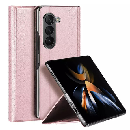 Samsung Galaxy Z Fold5 5G Dux Ducis Bril Wallet Flip Ledertasche - Rosa