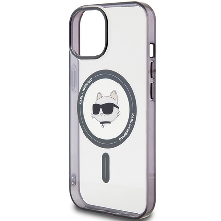 Karl Lagerfeld KLHMP15MHCHNOTK iPhone 15 Plus 6.7&quot; transparent hardcase IML Choupette`s Head MagSafe