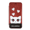 Original Handyhülle IPHONE X / XS Karl Lagerfeld Book Valentine rot