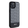 DKNY DKHMP15SPSOSPK iPhone 15 / 14 / 13 6.1" czarny/black hardcase Leather Printed Pattern Metal Logo MagSafe