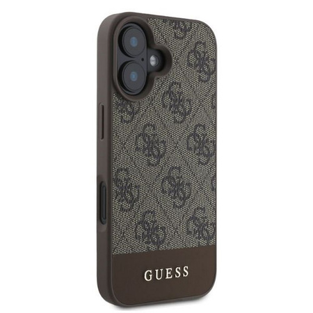 Guess GUHCP16SG4GLBR iPhone 16 brązowy/brown HC PC/TPU 4G PU Bottom Stripe