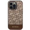 Guess GUHMP14LHGCFSEW iPhone 14 Pro 6.1" brown/brown hard case GCube Stripes MagSafe