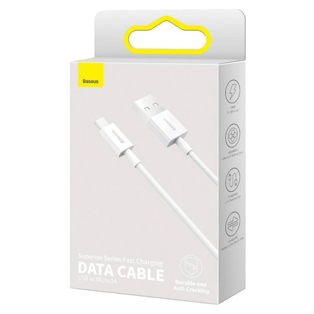 Kabel USB do micro USB Baseus Superior Series, 2A, 2m (biały)