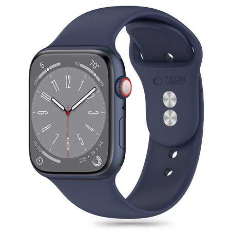 Tech-Protect Silikonarmband für Apple Watch 4 / 5 / 6 / 7 / 8 / 9 / SE / Ultra 1 / 2 (42 / 44 / 45 / 49 mm) – Blau