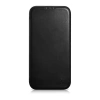 iCarer CE Oil Wax Premium Leather Folio Case Leather Case iPhone 14 Plus Magnetic Flip MagSafe Black (AKI14220707-BK)