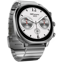 HIFUTURE smartwatch ze stali nierdzewnej ze sztuczną inteligencją AIX (OLED) (CORNING GORILLA GLASS) srebrny