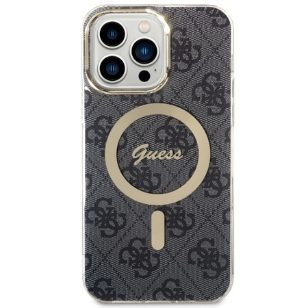 Guess nakładka do iPhone 14 Pro Max 6,7" GUHMP14XH4STK czarna hardcase Magsafe IML 4G