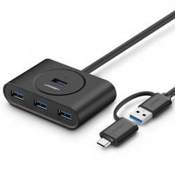 UGREEN HUB USB 3.0 + USB-C 3.1 4-ports OTG (black)