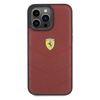 Original Handyhülle APPLE IPHONE 15 PRO MAX Ferrari Hardcase Leather Stitched Lines (FEHCP15XRDUR) rot