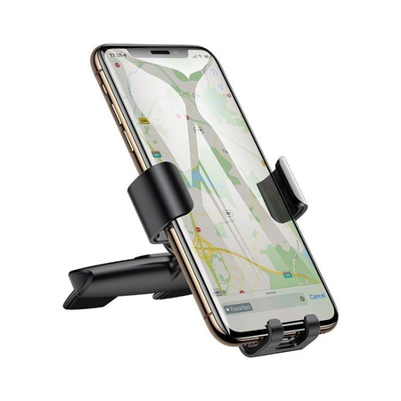 Baseus Metal Age Gravity Car Mount metalowy samochodowy uchwyt grawitacyjny na slot CD czarny (SUYL-J01)