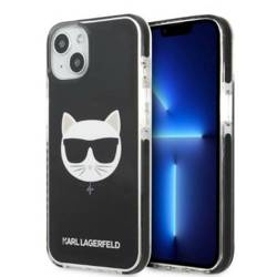 Original Handyhülle IPHONE 13 Karl Lagerfeld Hardcase Choupette Head schwarz