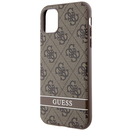 Guess GUHCN61P4SNW iPhone 11 / Xr brown/brown hardcase 4G Stripe