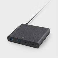 UNIQ Ład. siec. HUB Surge 90W czarny /charcoal black 2xUSB Quick Charge 3.0 + 2xUSB-C PD 3.0 (LITHOS Collective)