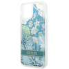 Case IPHONE 14 Guess Hardcase Flower Liquid Glitter green