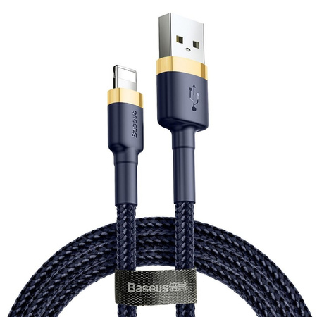 Baseus Cafule Cable wytrzymały nylonowy kabel przewód USB / Lightning QC3.0 1.5A 2M niebieski (CALKLF-CV3)