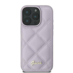 Case IPHONE 16 Guess Hardcase Quiled Metal Logo (GUHCP16SPSQSQSU) light purple