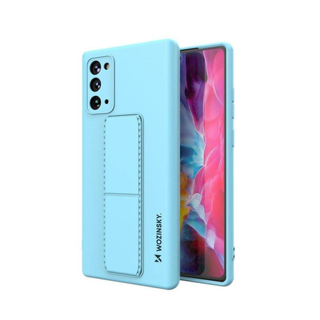 Wozinsky Kickstand Case elastyczne silikonowe etui z podstawką Samsung Galaxy Note 20 niebieski