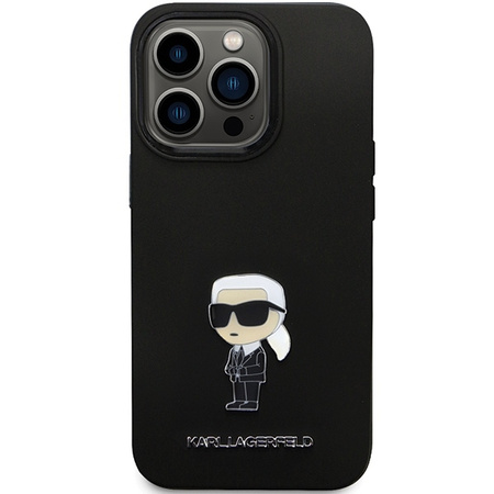 Karl Lagerfeld nakładka do iPhone 14 Pro Max 6,7" KLHCP14XSMHKNPK czarna HC Silicone Ikonik Metal Pin