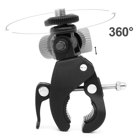 Sports camera holder rotates 360 degrees