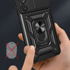 Hybrid Armor Camshield case for Samsung Galaxy S23+ armored cover with camera cover red