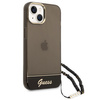 Original Case IPHONE 14 PLUS Guess Hardcase Translucent Pearl Strap black