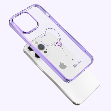 Kingxbar Wish Series etui iPhone 14 Plus ozdobione kryształami fioletowe