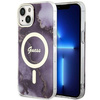 Guess GUHMP14SHTMRSU iPhone 14 6.1&quot; purple/purple hardcase Golden Marble MagSafe