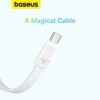 Baseus Magnetic Mini MagSafe 10000mAh 30W powerbank with built-in Lightning cable - white + Baseus Simple Series USB-C - USB-C 60W 0.3m cable