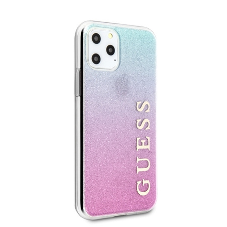 Etui Guess GUHCN65PCUGLPBL iPhone 11 Pro Max różowo-niebieski/pink blue hard case Glitter Gradient