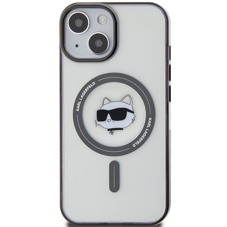 Karl Lagerfeld KLHMP15MHCHNOTK iPhone 15 Plus 6.7&quot; transparent hardcase IML Choupette`s Head MagSafe