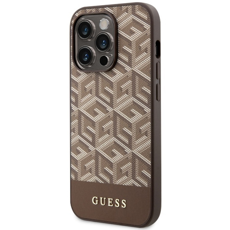 Guess GUHMP14XHGCFSEW iPhone 14 Pro Max 6,7&quot; braun/braune Hartschale GCube Stripes MagSafe