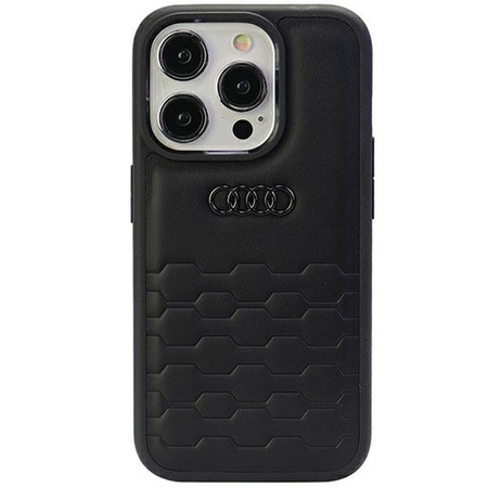 Audi GT Kunstlederhülle für iPhone 15 Pro – Schwarz