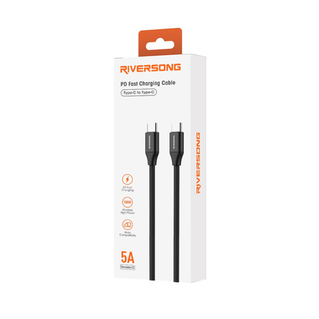 Riversong kabel Hercules C3 USB-C - USB-C 1,2m 100W czarny CT82