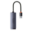 Baseus Lite Series zewnętrzna karta sieciowa USB-A - RJ-45 1Gbps (1000Mbps) szary (WKQX000113)