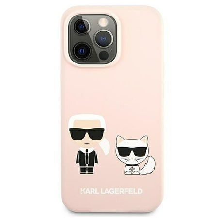 Karl Lagerfeld KLHMP13XSSKCI iPhone 13 Pro Max 6,7 &quot;hardcase light pink / light pink Silicone Ikonik Karl &amp; Choupette Magsafe