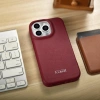 iCarer CE Premium Leather Folio Case iPhone 14 Pro Magnetic Flip Leather Folio Case MagSafe Red (WMI14220714-RD)