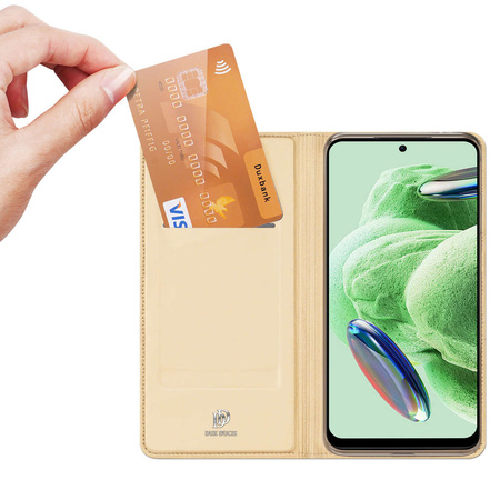 Dux Ducis Skin Pro Hülle für Xiaomi Redmi Note 12 Pro+ Flip Card Wallet Stand Gold