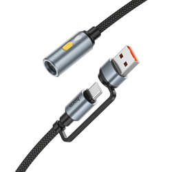 HOCO kabel USB A / Typ C do zapalniczka samochodowa UA38B 0,3 m czarny