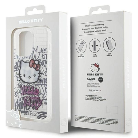 Hello Kitty IML Kitty On Bricks Graffiti case for iPhone 14 Pro Max - white