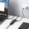 Ugreen 4-in-1 USB HUB - 4x USB Typ A 3.0 PD DC 12V 0,25m schwarz (CM416 10915)