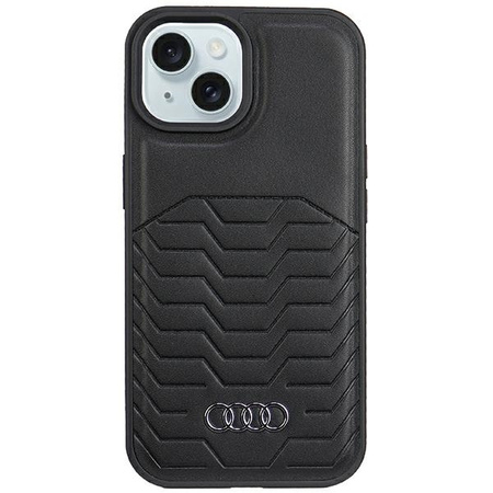 Audi Synthetic Leather MagSafe iPhone 15 Plus / 14 Plus 6.7" czarny/black hardcase AU-TPUPCMIP15M-GT/D3-BK