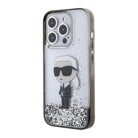 Karl Lagerfeld Liquid Glitter Ikonik case for iPhone 15 Pro - transparent