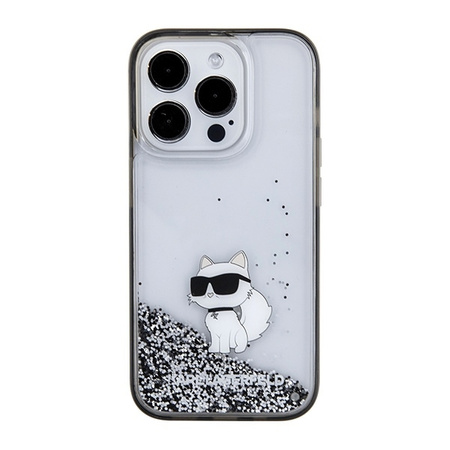 Karl Lagerfeld Liquid Glitter Choupette case for iPhone 15 Pro Max - transparent