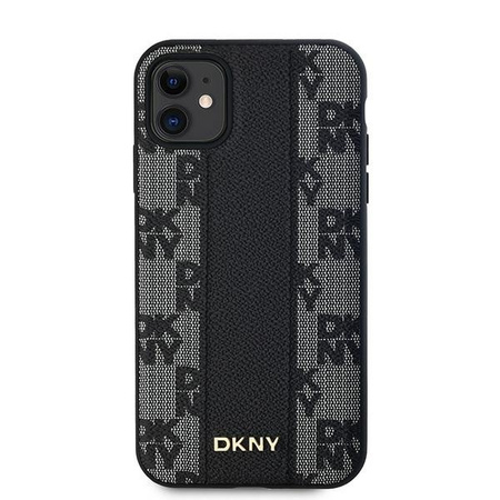 DKNY DKHMN61PCPVSLK iPhone 11 / Xr 6.1" czarny/black hardcase Leather Checkered Mono Pattern MagSafe