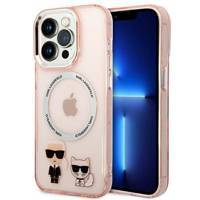 Karl Lagerfeld KLHMP14LHKCP iPhone 14 Pro 6,1" hardcase różowy/pink Karl & Choupette Aluminium Magsafe